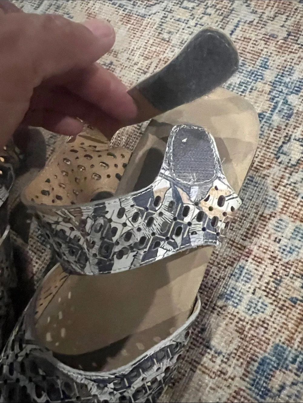 L ‘Artiste Snake-Print wedge Mary Jane lightweight comfort shoes size 35/5.5